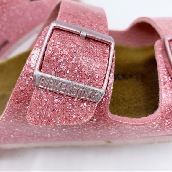 Birkenstock Girls Pink Glitter Two Buckle Strap Sandals 34 - Picture 8 of 13